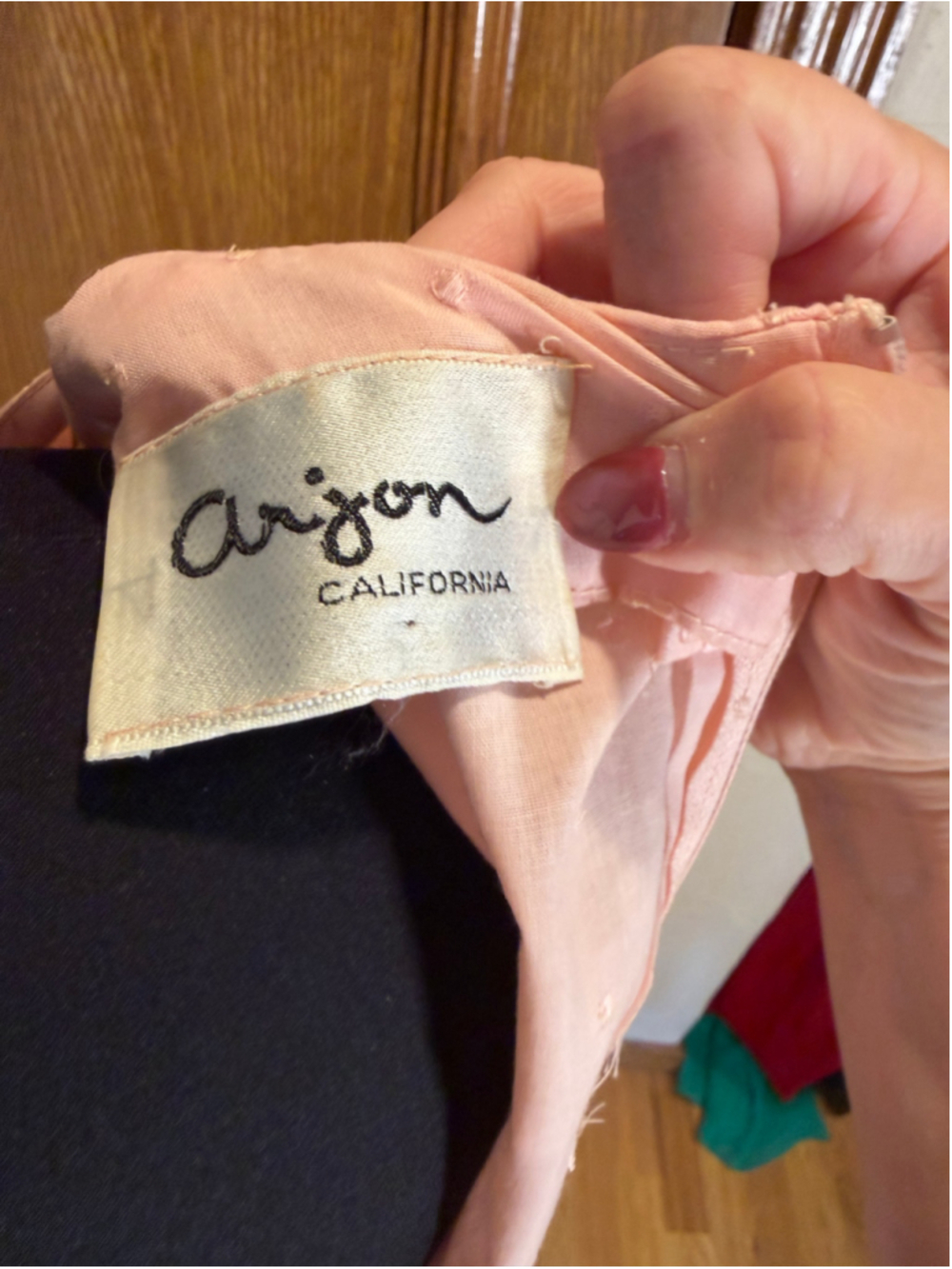 Vintage 70s Arjon California Pink Cotton Eyelet Maxi Dress - Picture 5 of 16